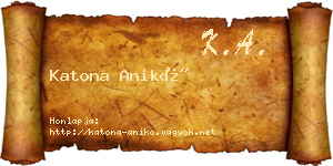 Katona Anikó névjegykártya